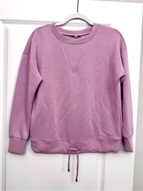 Cable & Gauge Lavender Lilac Crewneck Sweatshirt with Drawstring Hem Size S